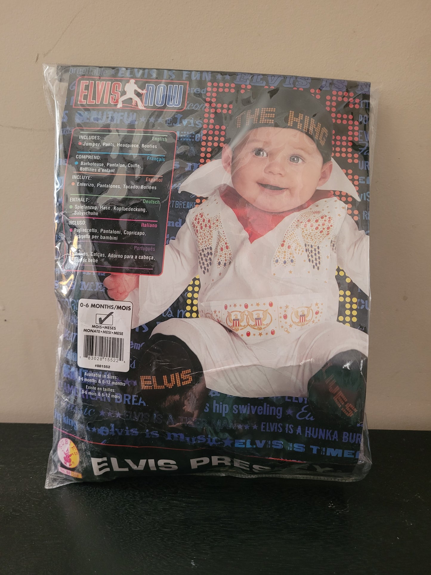 #96B Baby Elvis Costume Size 0-6M