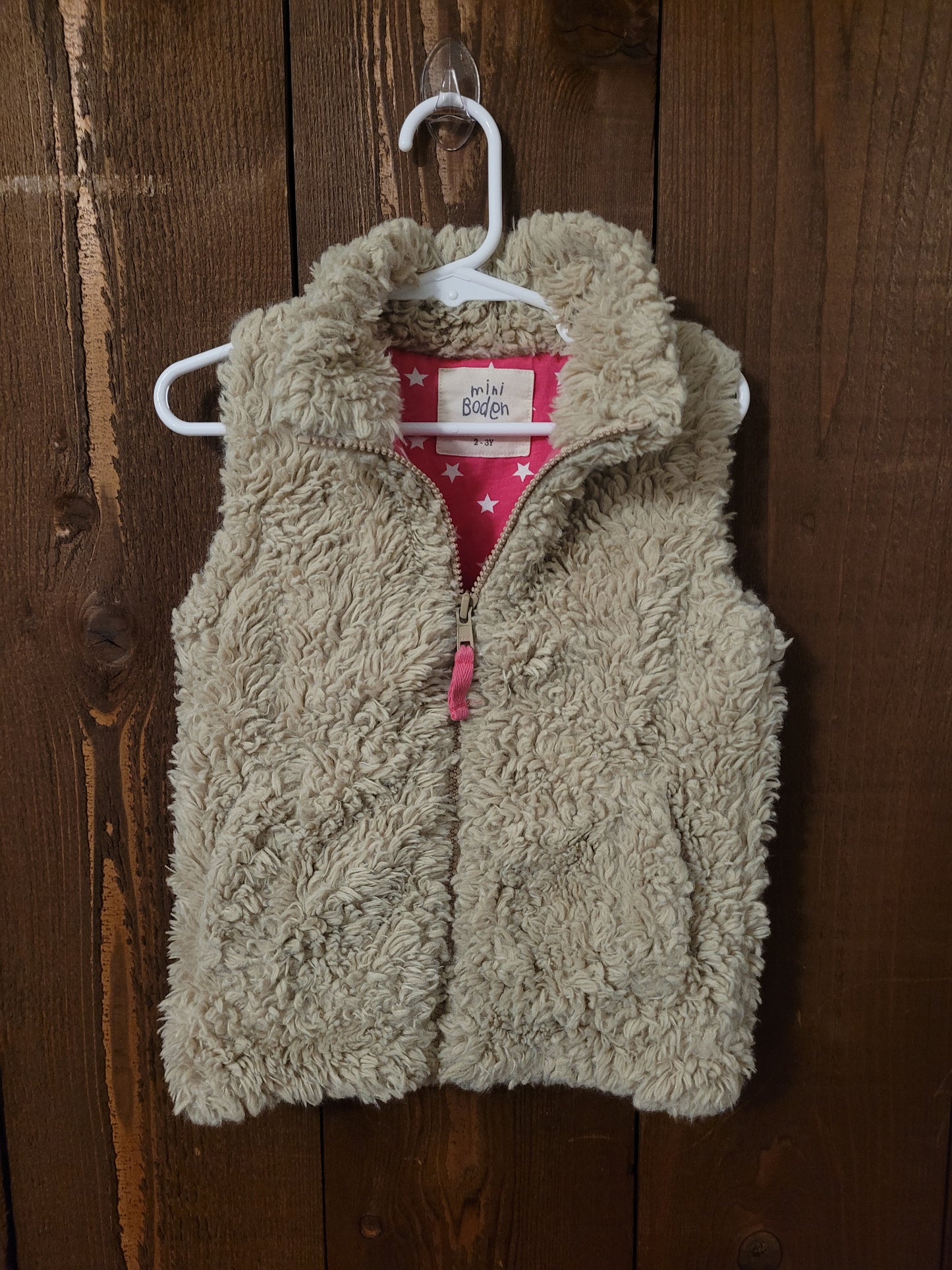 #96B Mini Boden Girl's Sherpa Vest Size 2-3Y