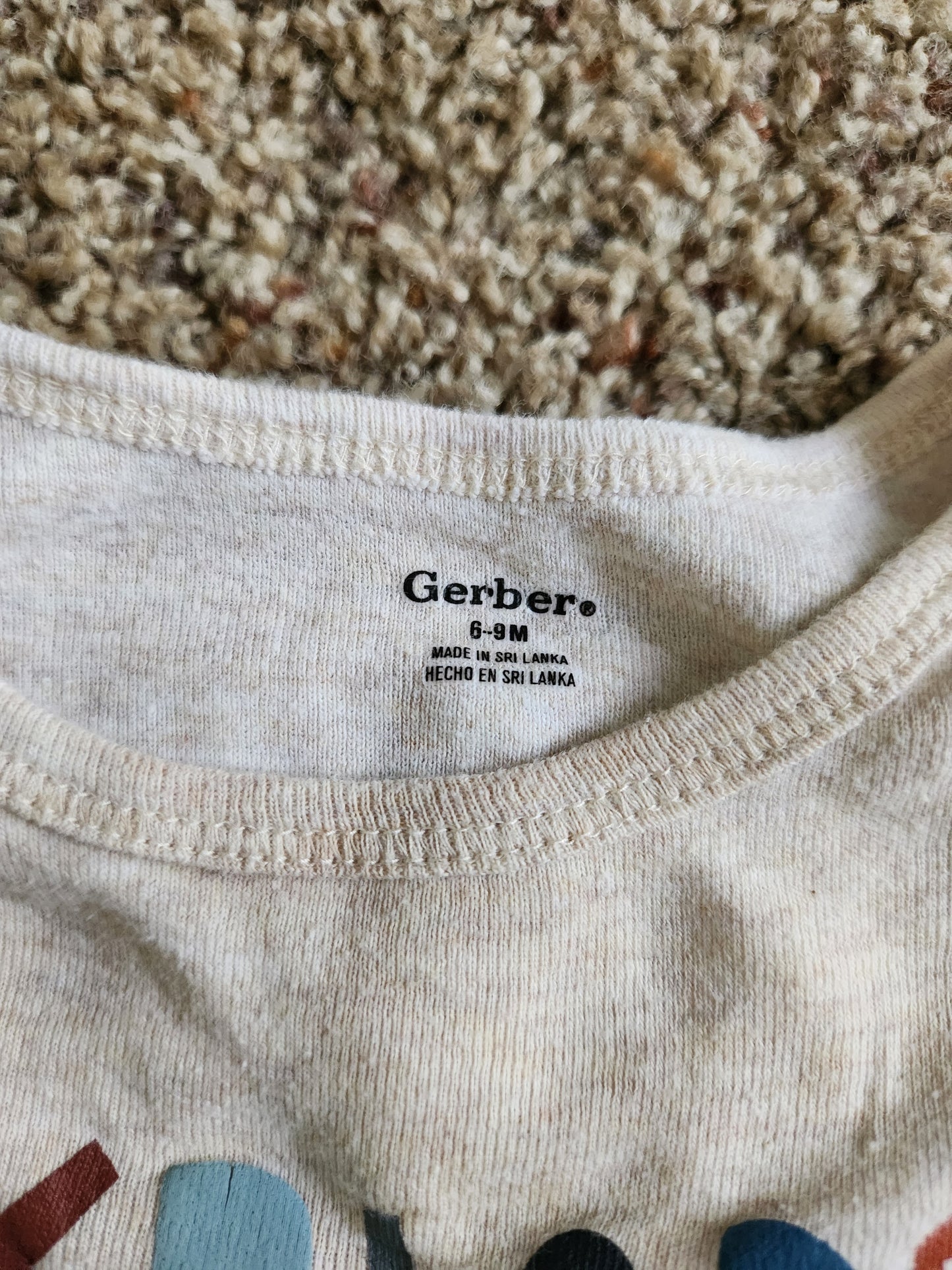 Gerber Earth Onesies - 6M & 9M