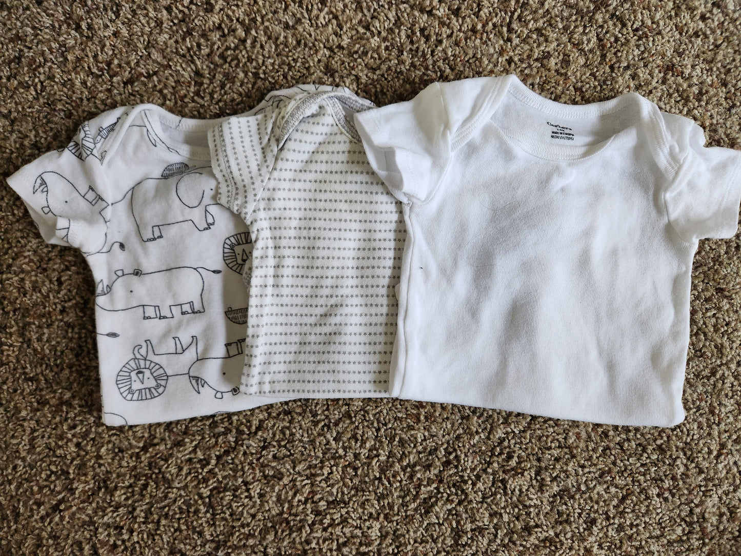 Assorted 3-6 Month Onesies in Gray/White