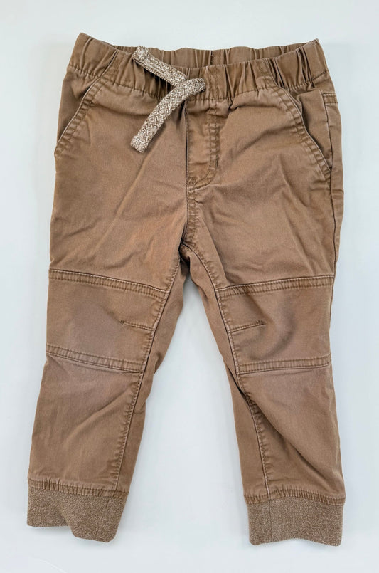 #153 Cat & Jack Khaki Joggers Toddler Boy Size 2T