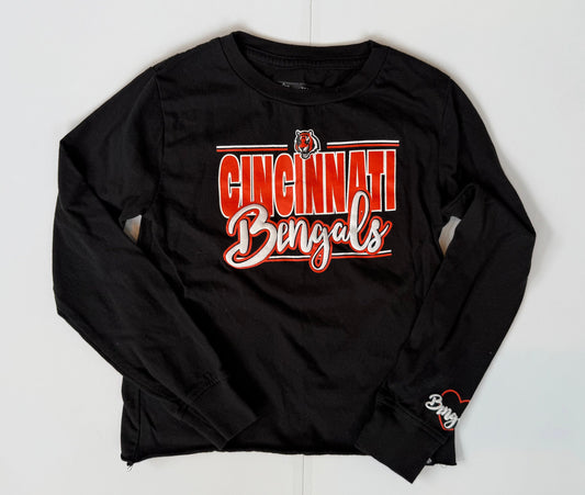 #153 NFL Team Apparel Bengals Long Sleeve Shirt Girls Size 6/6x