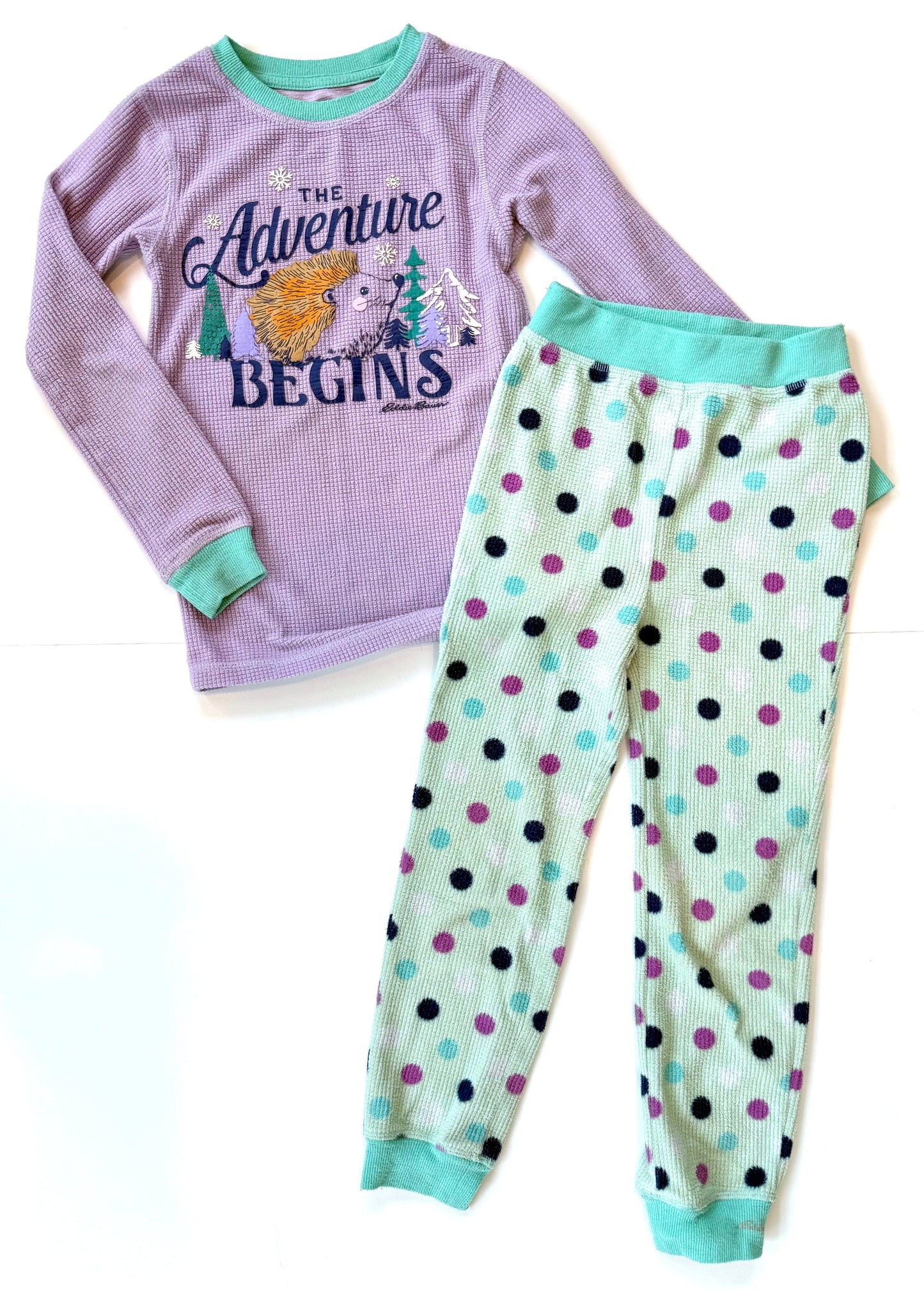 #153 Eddie Bauer Cozy Fleece Pajamas Girls Size 6