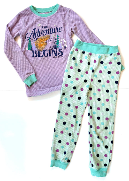 #153 Eddie Bauer Cozy Fleece Pajamas Girls Size 6