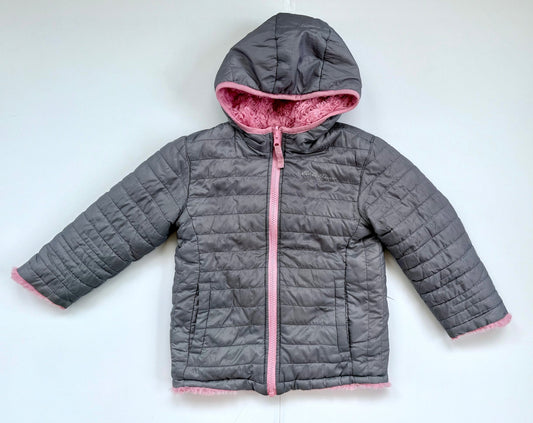#153 Eddie Bauer Reversible Pink/Silver Jacket Girls Size XXS (4)