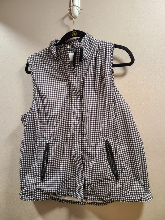 #66 Talbots womens black and white vest size L