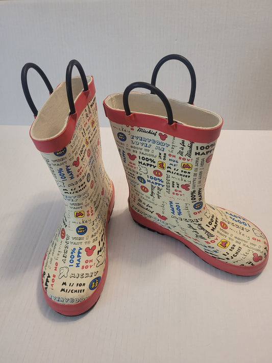 #109 Boys NWT Western Chief Mickey Mouse Rainboots Size 11/12