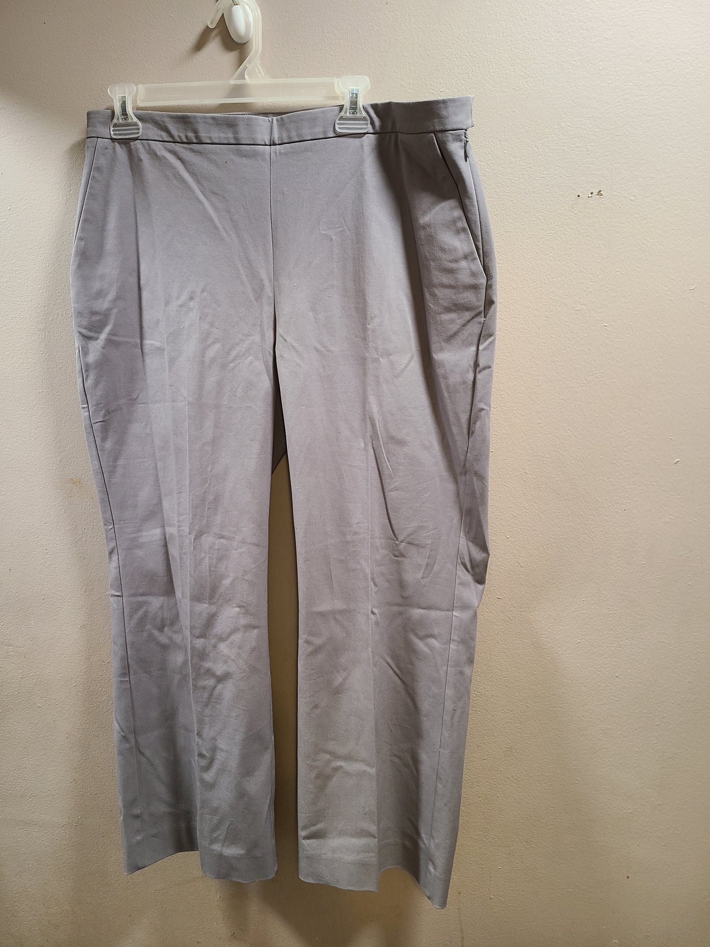 #66 Eileen fisher womens size 14 organic cotton stretch Twill gray pants