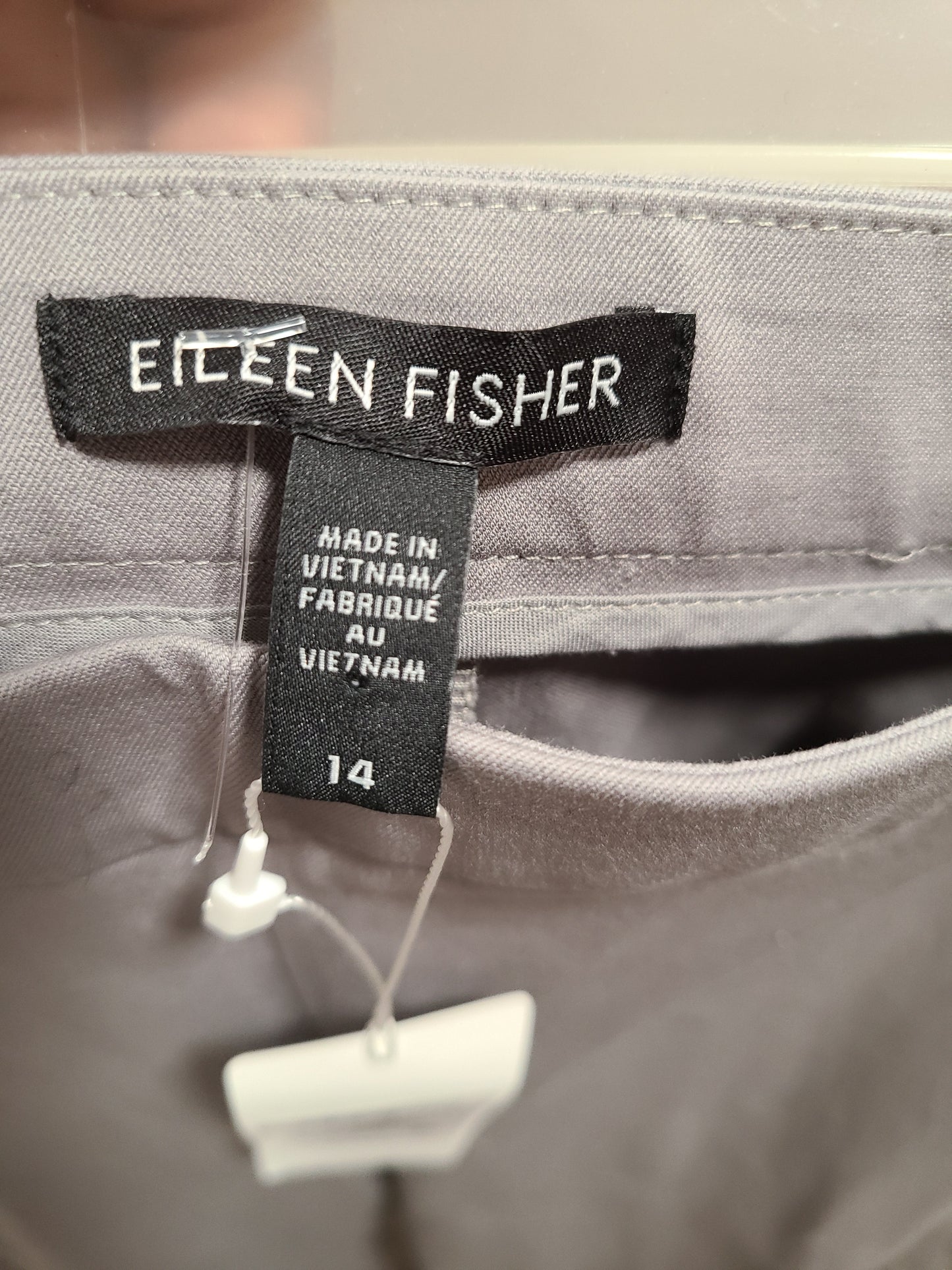 #66 Eileen fisher womens size 14 organic cotton stretch Twill gray pants