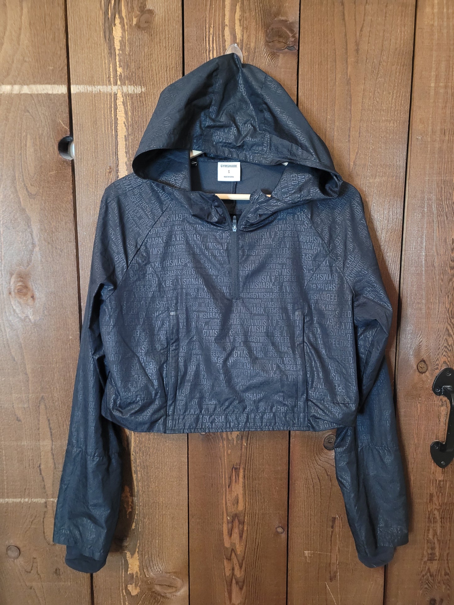 #109 Women's Gymshark Cropped Hooded Windbreaker Size S