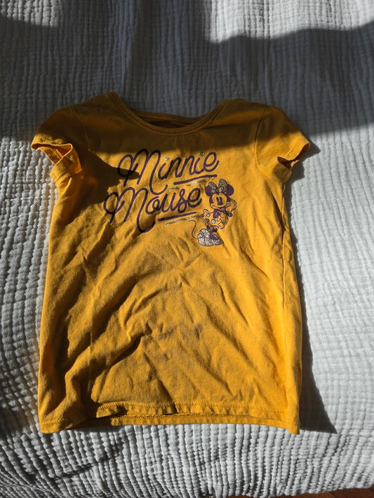 #131 Minnie Mouse yellow t-shirt girls size 6