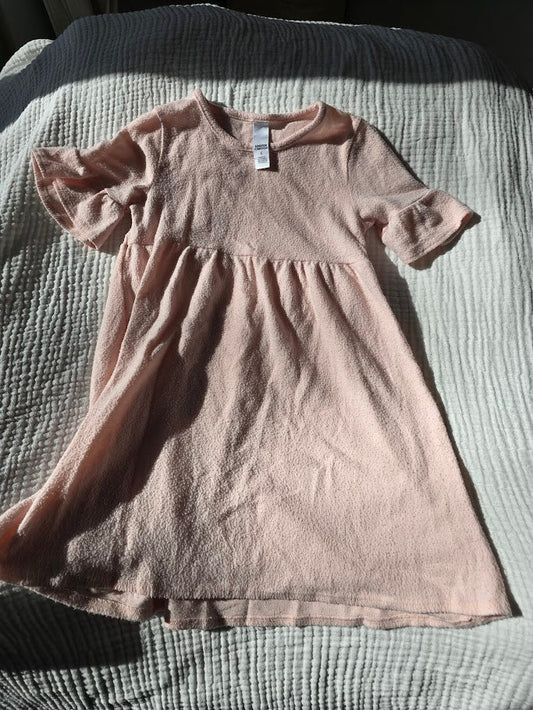 #131 Harper Canyon girls short sleeve fleece light pink dress size 6