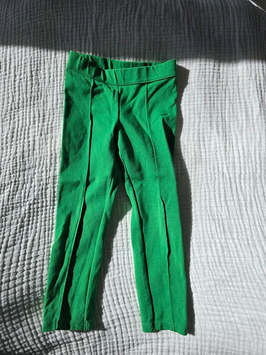 #131 Janie & Jack green pointe pants with ankle button detail girls size 4