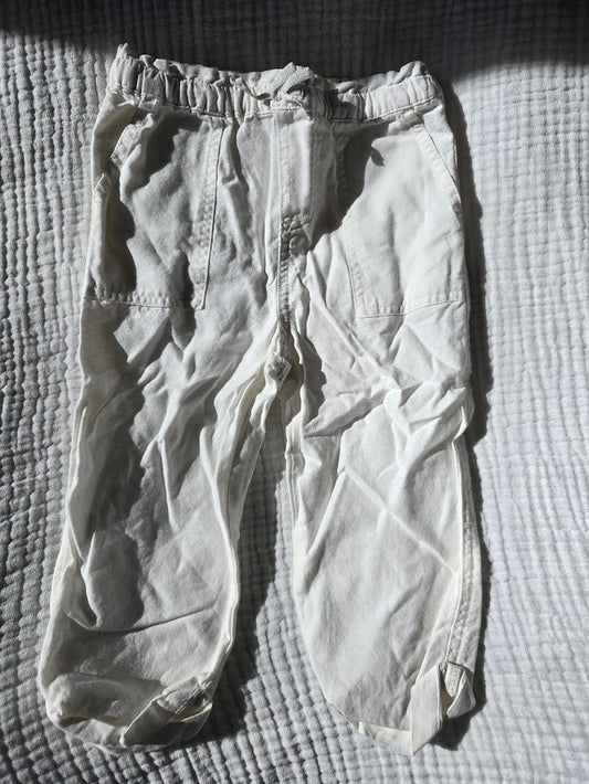 #131 dip white linen pants girls size 4T