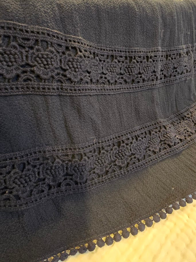#131 Full Moon Maternity Navy shift dress with detail bottom size XL