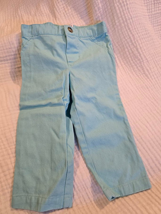 #131 Carter's light teal dress chino pants boys size 18M