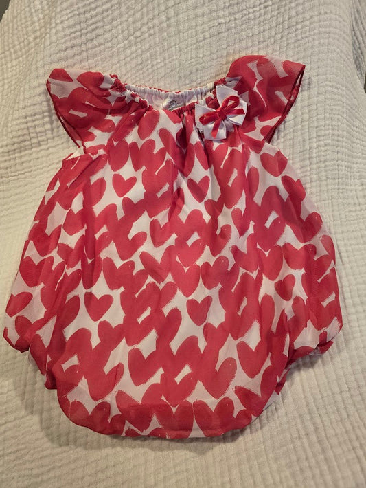 #131 Baby Romper with bow girls size 18M