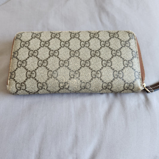 #167 Authentic Gucci Hard Coated Zip Around Zippy Wallet