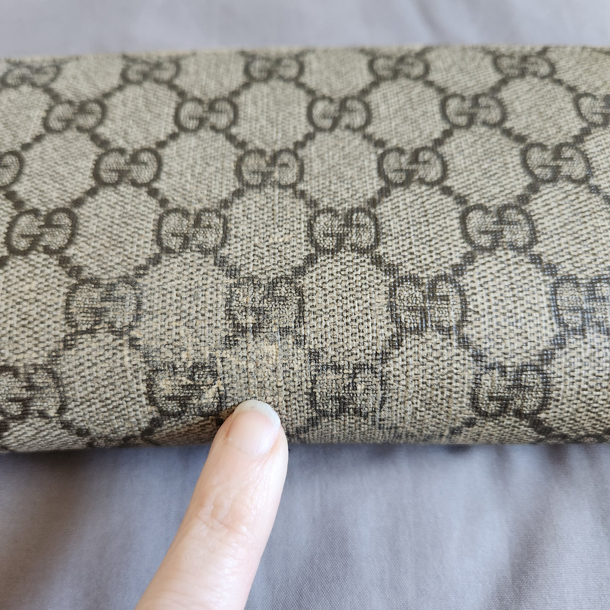 #167 Authentic Gucci Hard Coated Zip Around Zippy Wallet