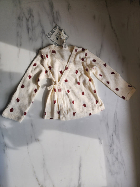 #178 Kate Quinn NWT white wrap top baby girl size 6-9 months