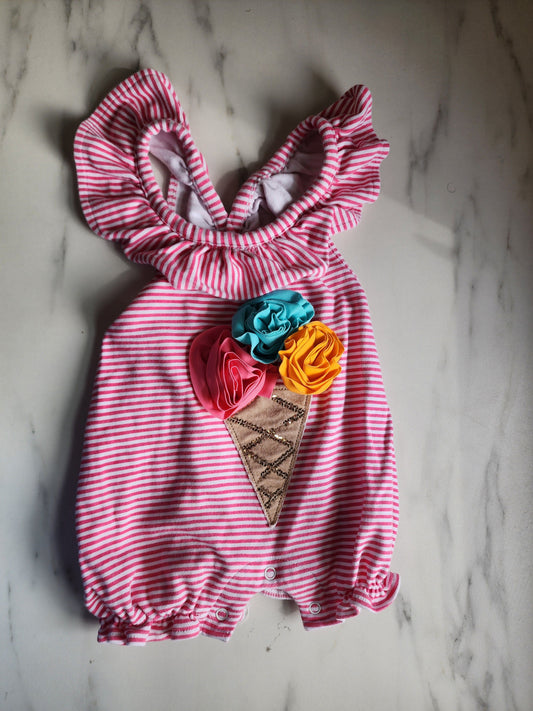 #178 Mudpie romper baby girl size 6-9 months