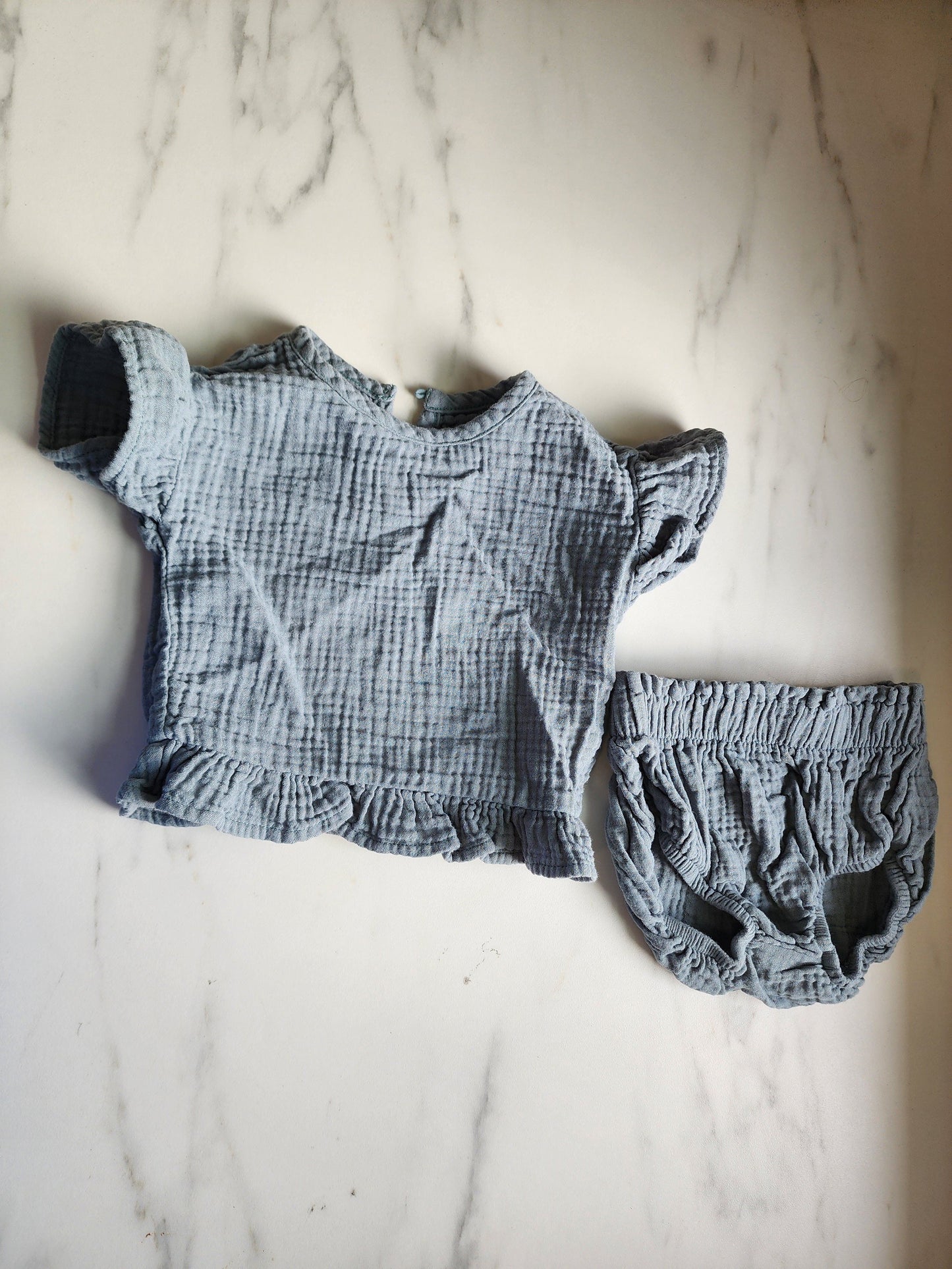 #178 Grayson Collective blue outfit baby girl size 0-3 months