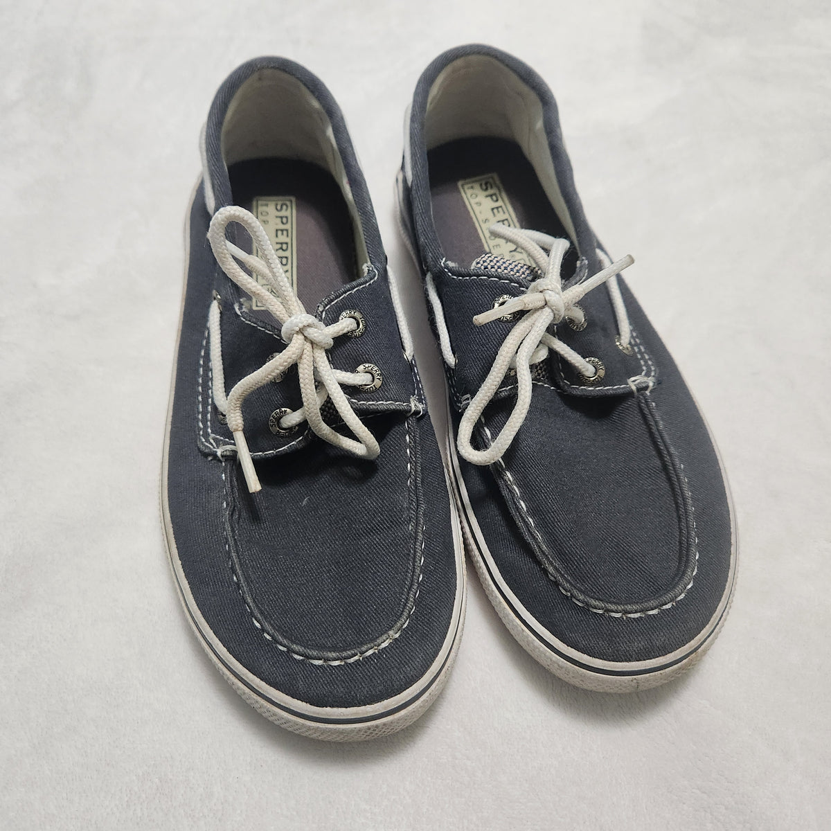 #167 Sperry Boys' Halyard Size 1.5 Navy Blue Boat Shoes