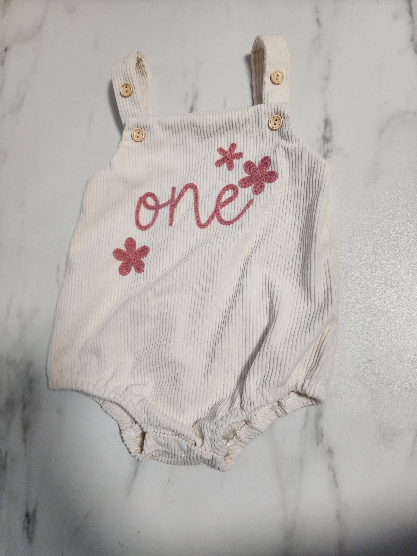 #178 Boutique romper baby girl size 12 months