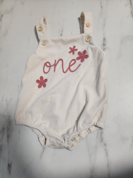 #178 Boutique romper baby girl size 12 months