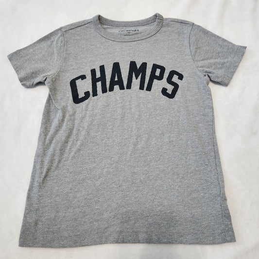 #167 Crewcuts Champs Boys 6/7 Gray Short Sleeve Tee