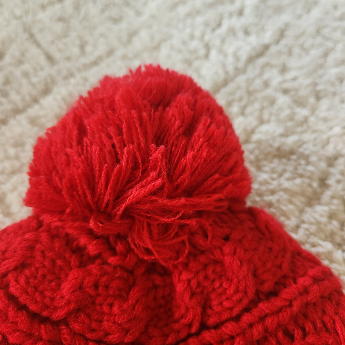 #167 The North Face Cable Knit Beanie Hat Pom Pom One Size Unisex