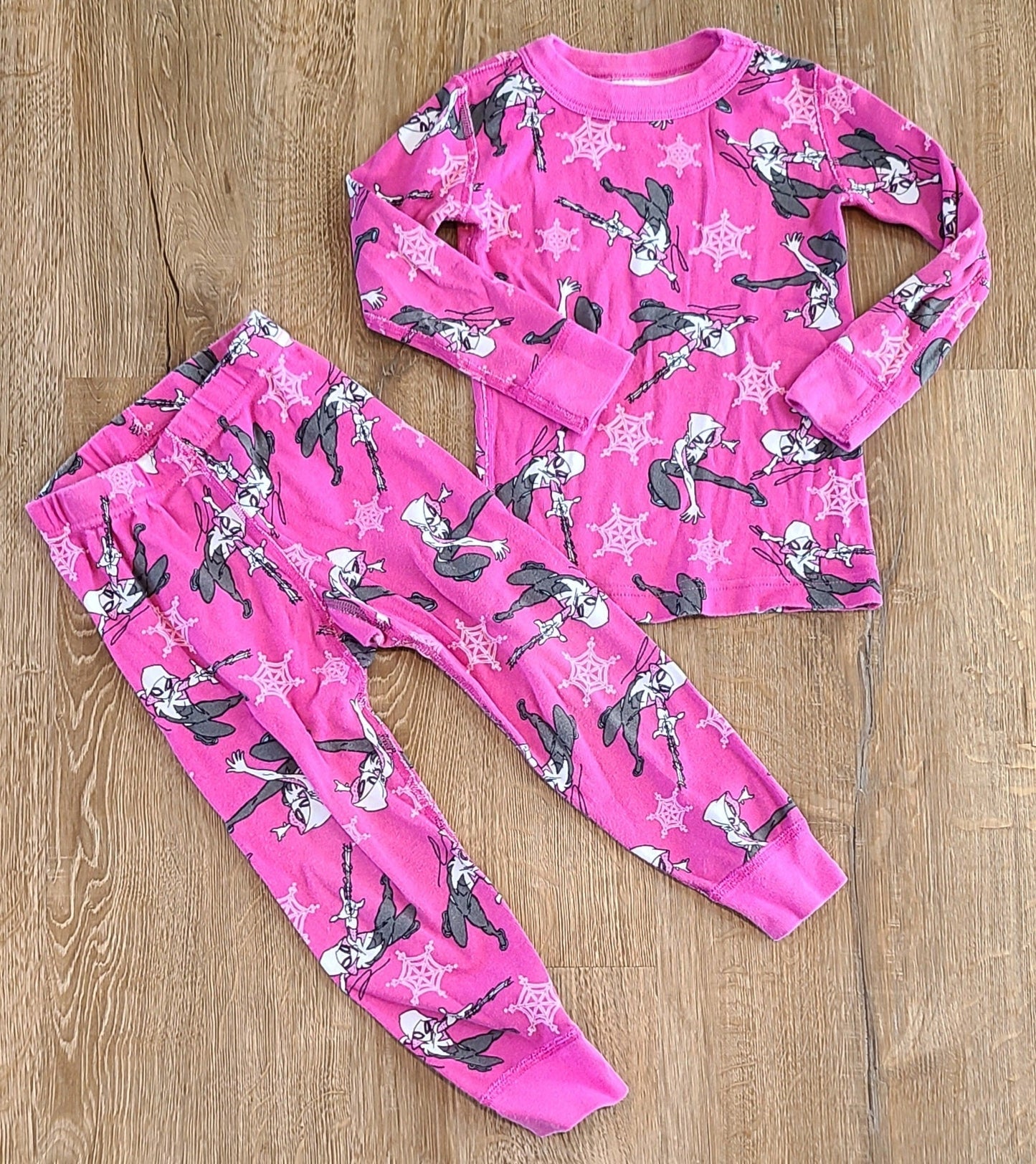 #188 Hanna Andersson Girls 3T Pink Spidergirl Pajamas (2 of 2)