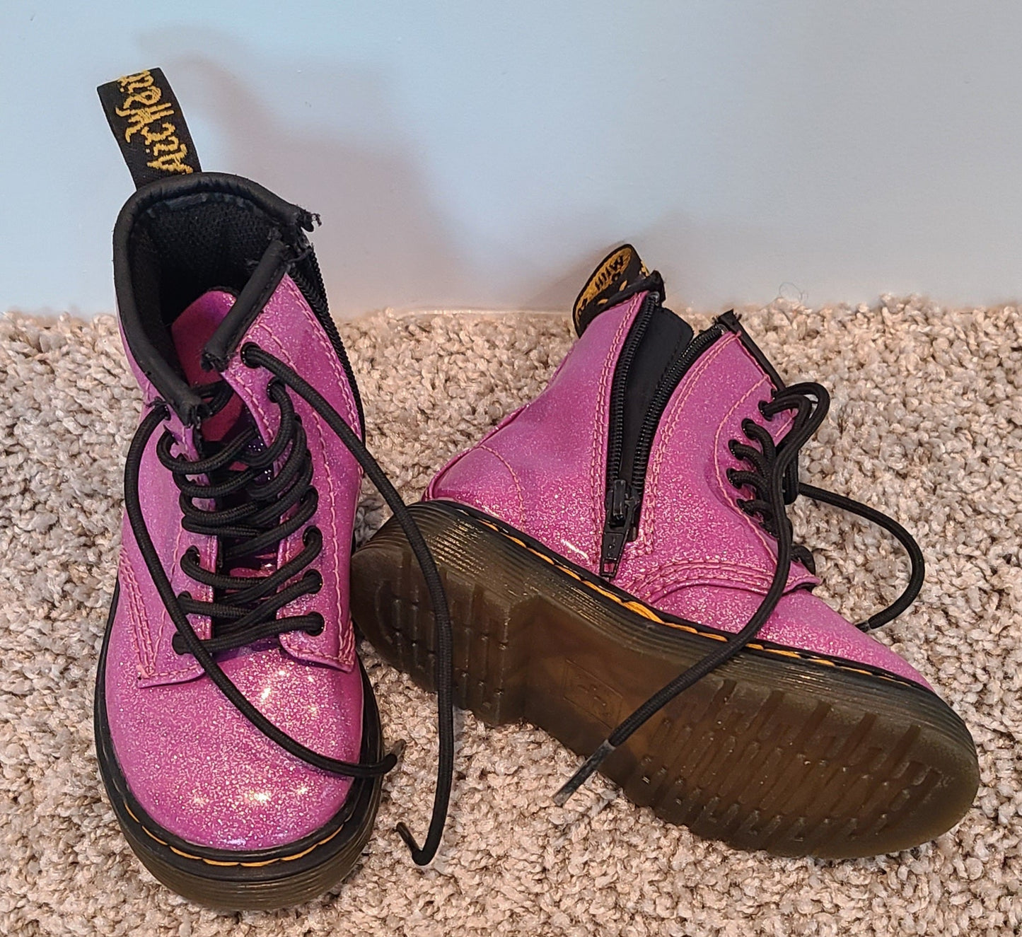 #188 Girls Toddler Size 7 Purple Sparkly Doc Martens