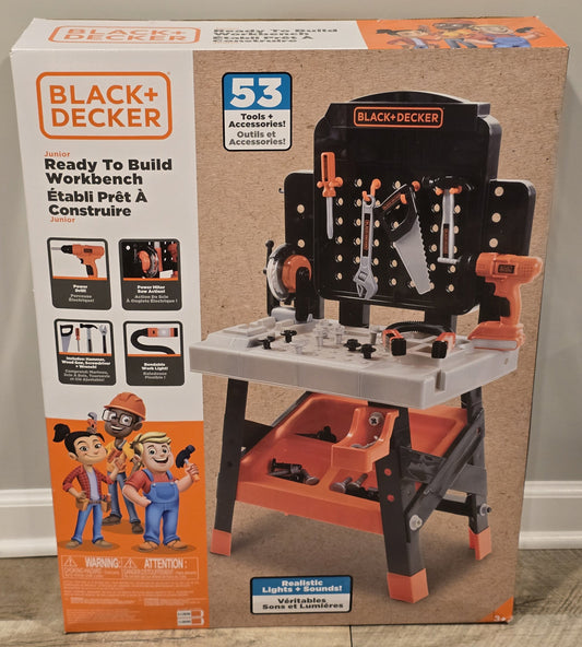 #131 REDUCED Black and Decker Toy Workbench New in Box