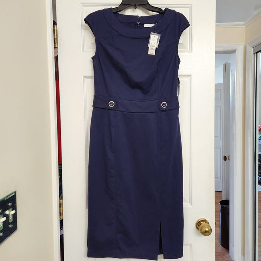 #167 NWT NY & Co Small Navy Blue Fitted Dress