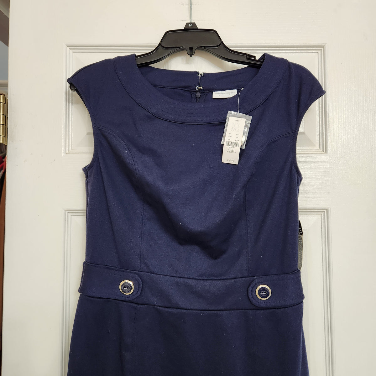 #167 NWT NY & Co Small Navy Blue Fitted Dress