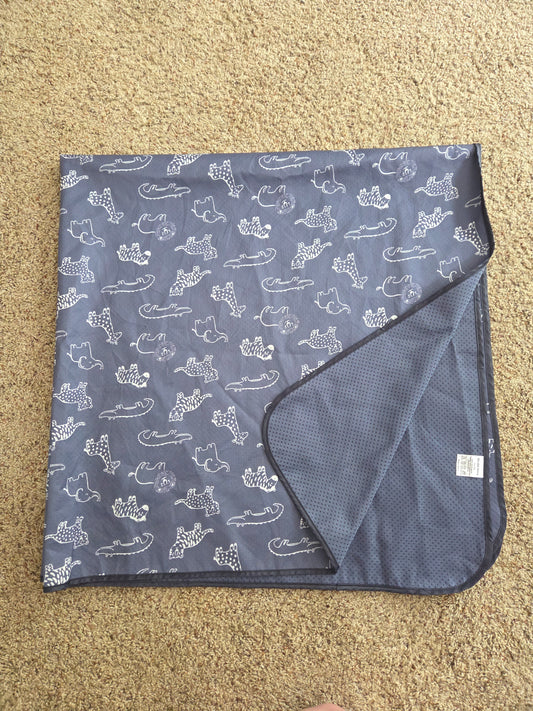 SELLER #6 Safari Animals Baby Splat Mat for Under High Chair (50.4 x 50.4 Inch Wipeable Splash Mat) Waterproof and Washable