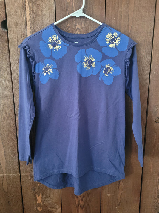 #109 *REDUCED* Tea Collection Ruffle Flower Long-Sleeve Top Girl's Size 12