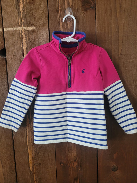 #109 *REDUCED* Joules Striped Quarter-Zip Girl's Size 3-4Y