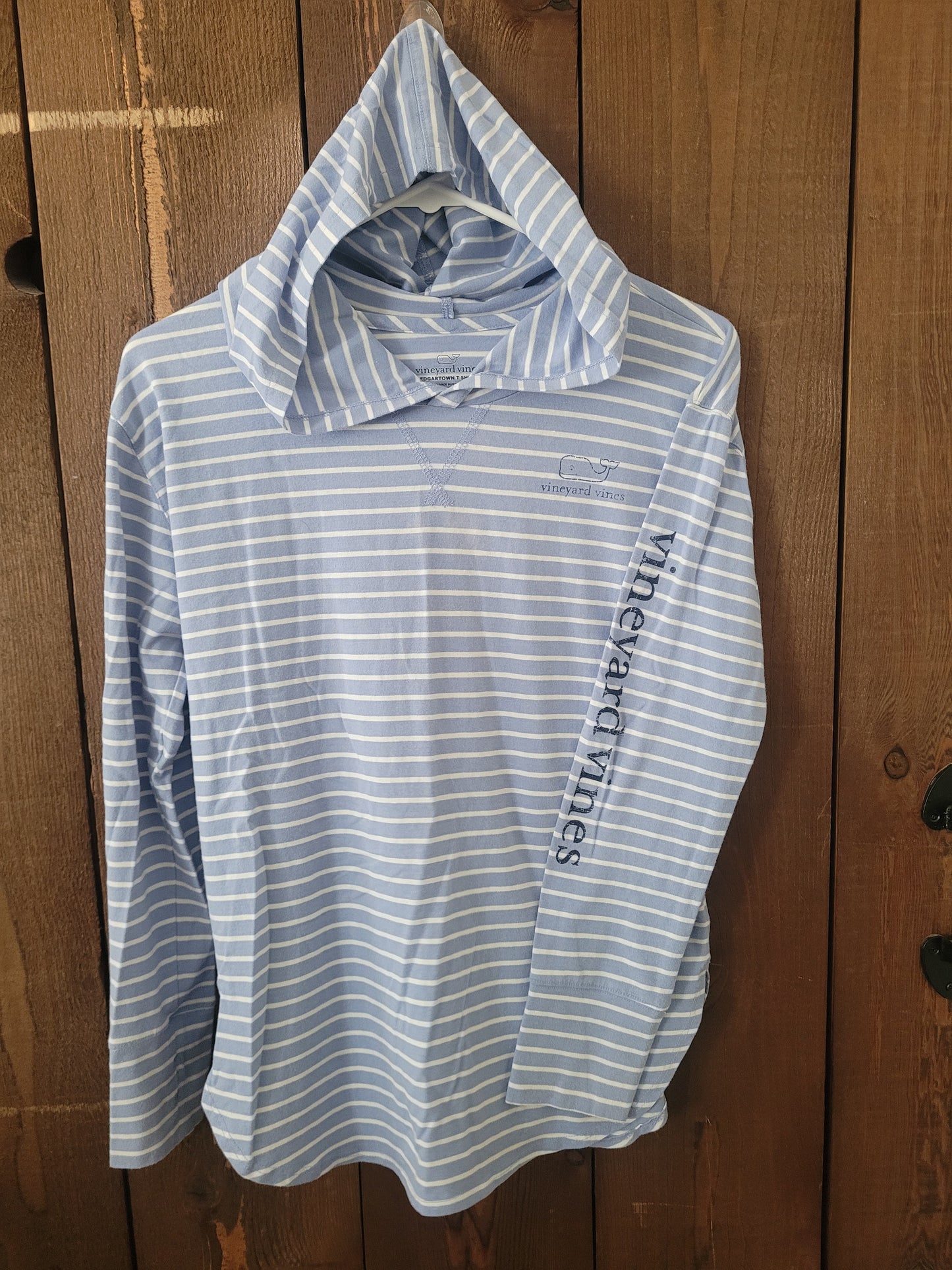 #109 *REDUCED* Vineyard Vines Striped Hooded Long-Sleeve Tee Girl's Size XL (16)