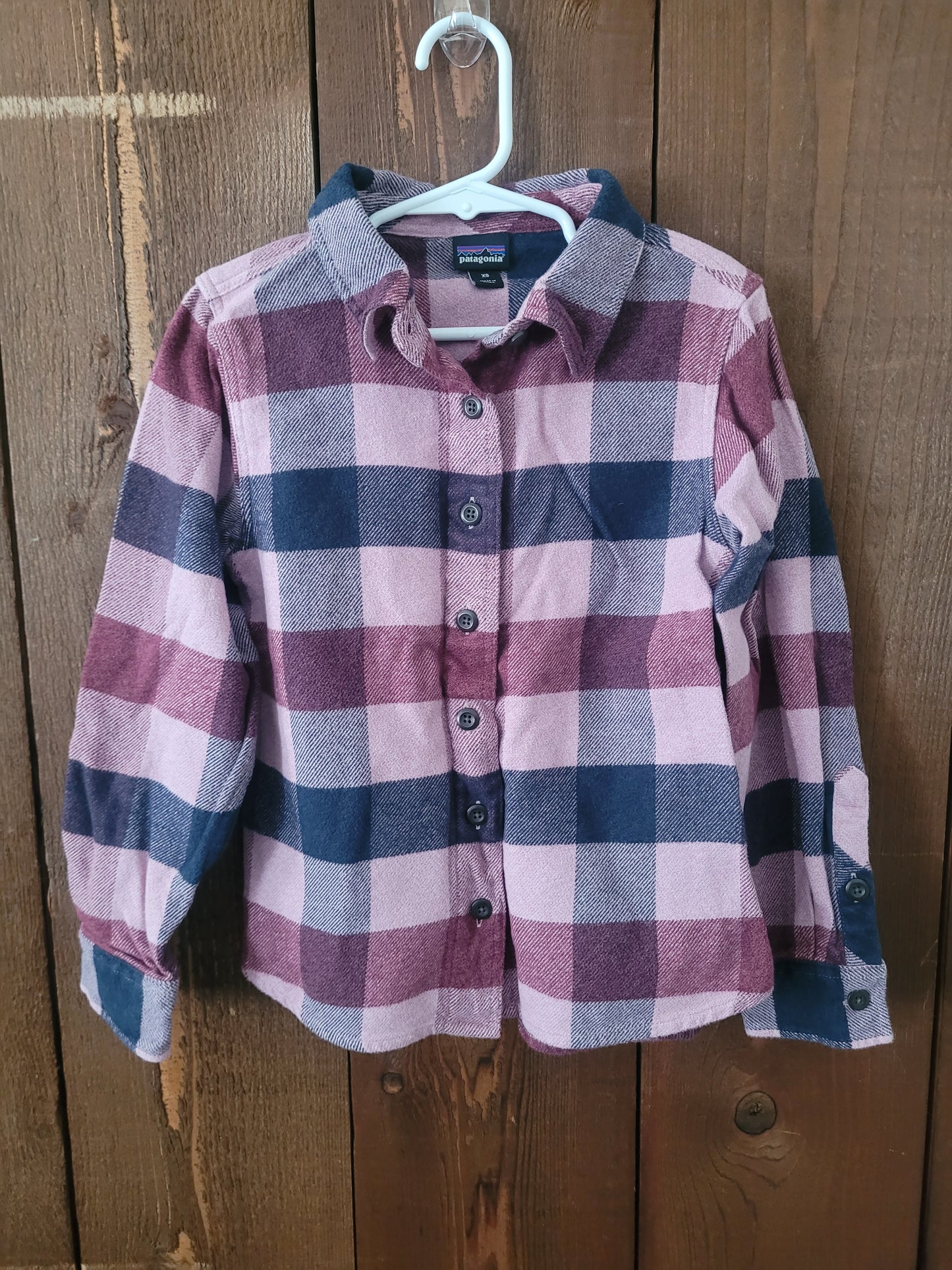 #109 Patagonia Pink Flannel Shacket Girl's Size XS