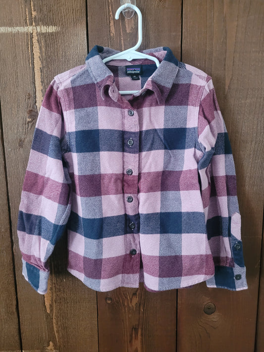 #109 Patagonia Pink Flannel Shacket Girl's Size XS