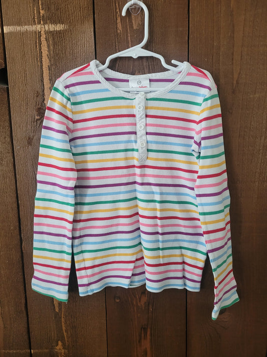 #109 *REDUCED* Hanna Andersson Multicolored Thermal Henley Top Girl's Size 140/10