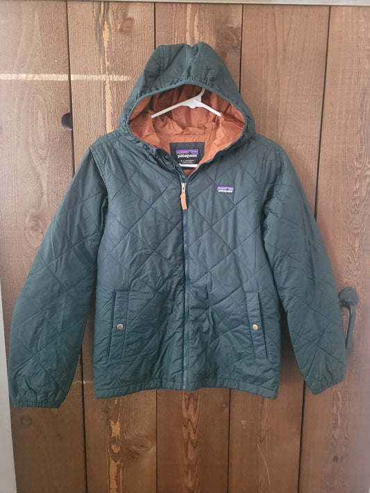 #109 *REDUCED* Patagonia Diamond Quilt Hooded Jacket Boys Size XL (14)