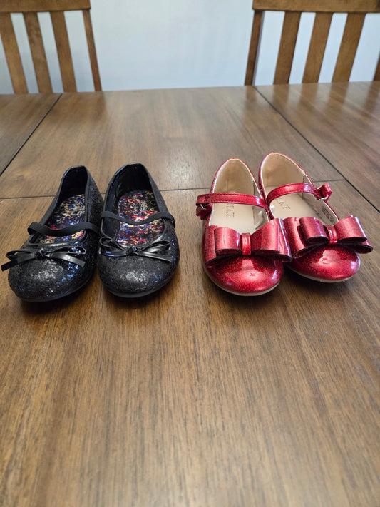REDUCED Seller #184 Red children's place flats and black sparkle flats size 9