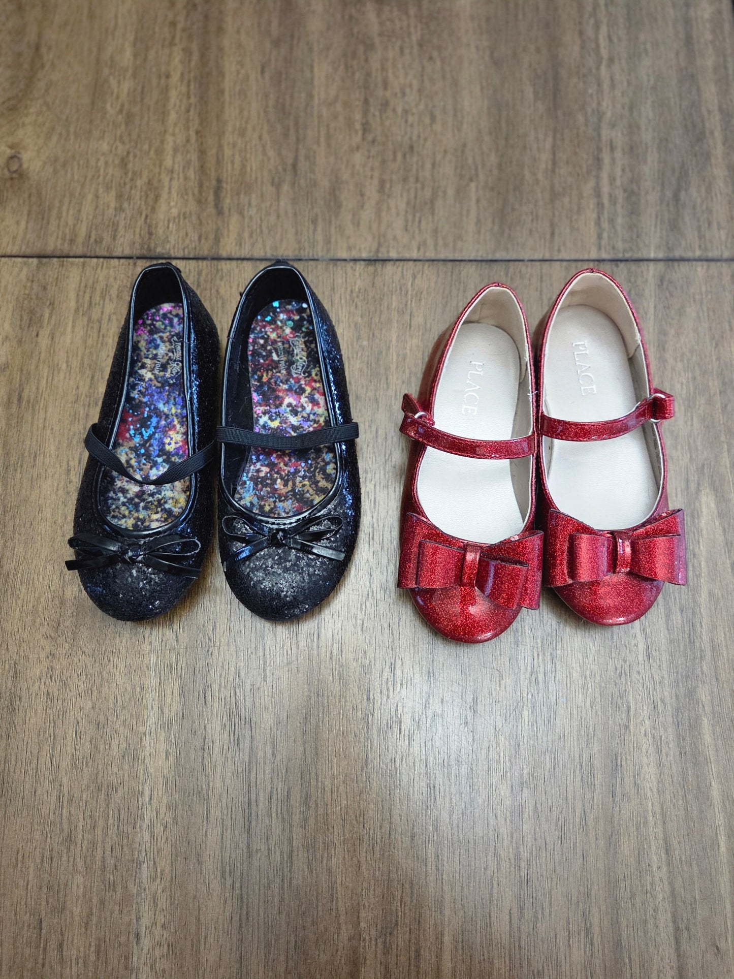 REDUCED Seller #184 Red children's place flats and black sparkle flats size 9