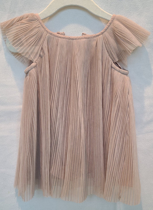 #188 Girls 12-18M Old Navy Tan Pleated Dress *REDUCED*