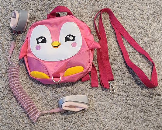 #188 Baby Toddler Kids Safety Backpack Pink Penguin (2 of 2) *REDUCED*