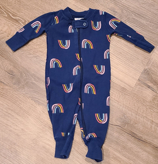 #188 Gender Neutral 0-3M (50) Hanna Andersson Rainbow Pajamas *REDUCED*