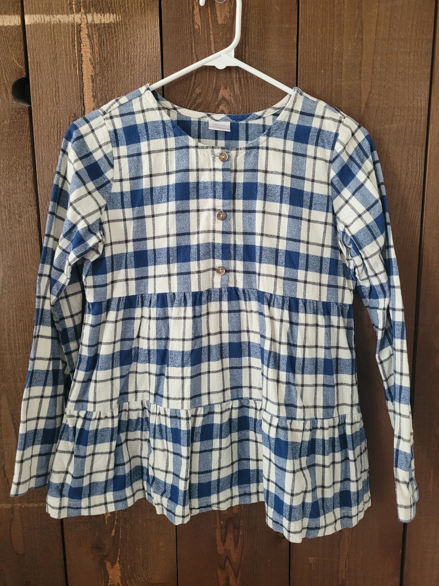 #109 *REDUCED* Hanna Andersson Flannel Button Top Girl's Size 140/10